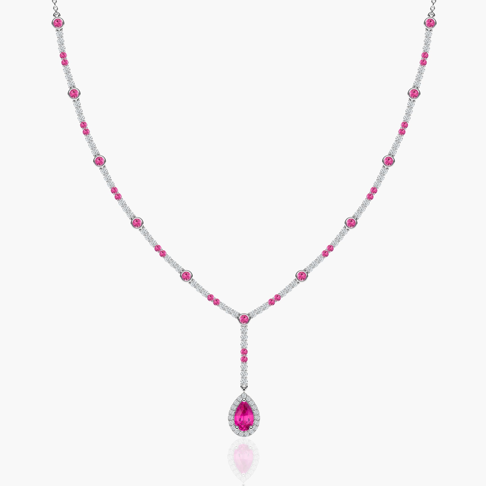 pink diamond nesklace set