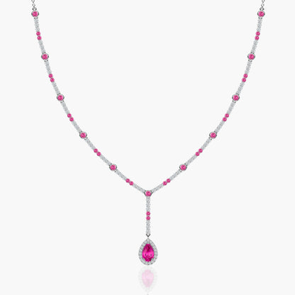 pink diamond nesklace set