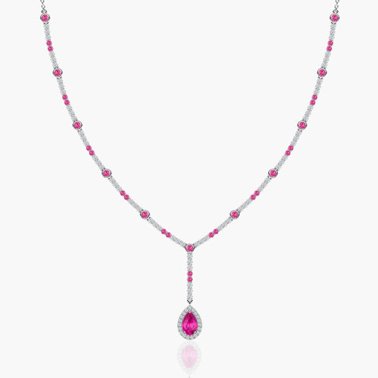 pink diamond nesklace set