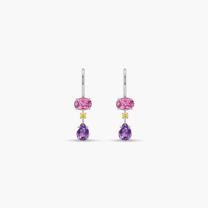 Silver Gemstone Earrings
