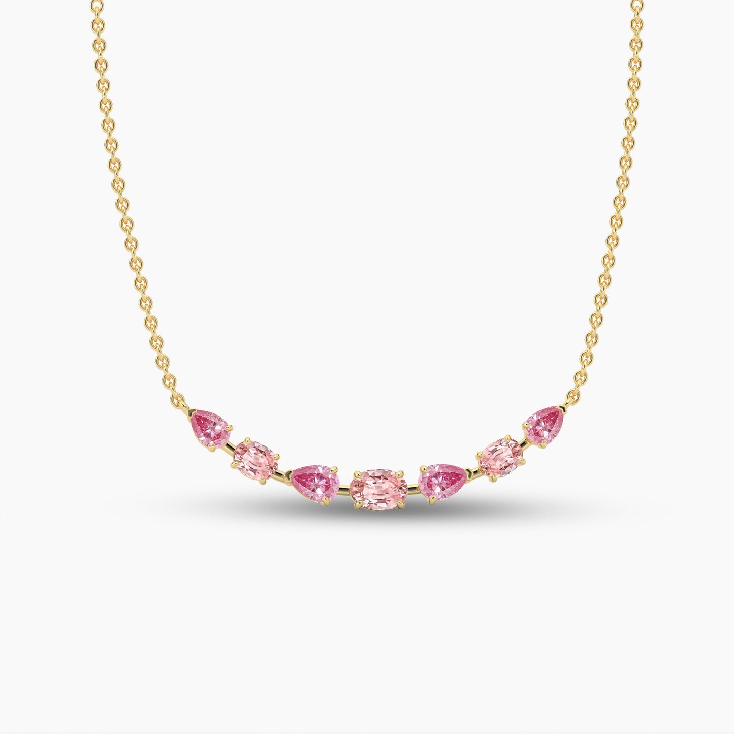 pink diamond necklace set
