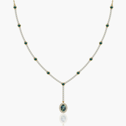 blue stone diamond necklace yellow plated
