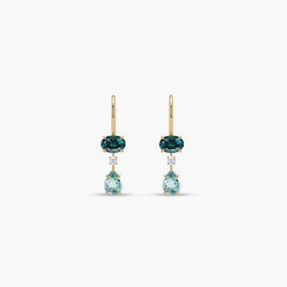 silver gemstone earrings