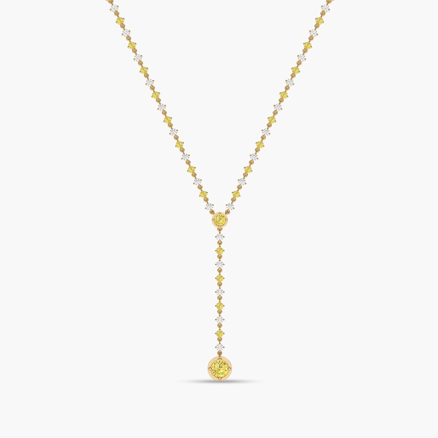 yellow diamond long necklace