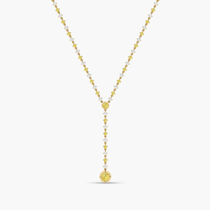 yellow diamond long necklace