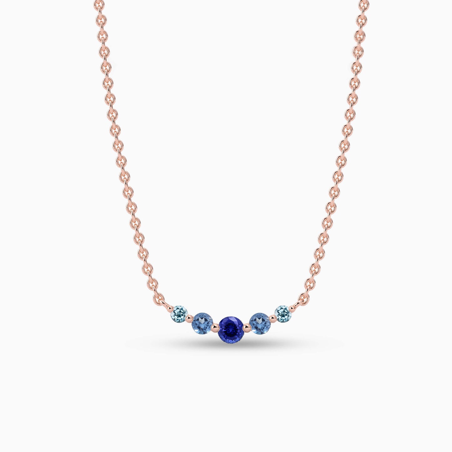 rose gold plated blue diamond pendant for her