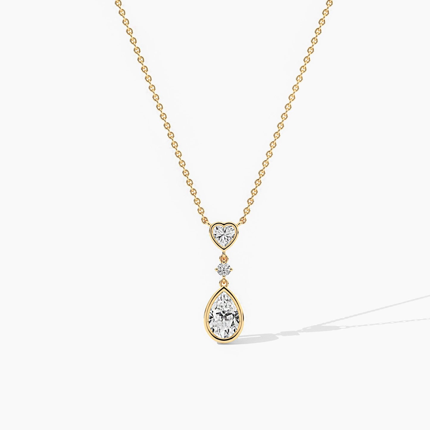 Gold plated necklace with a heart-shaped pendant
