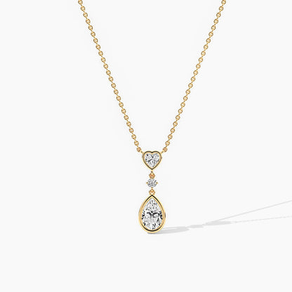 Gold plated necklace with a heart-shaped pendant