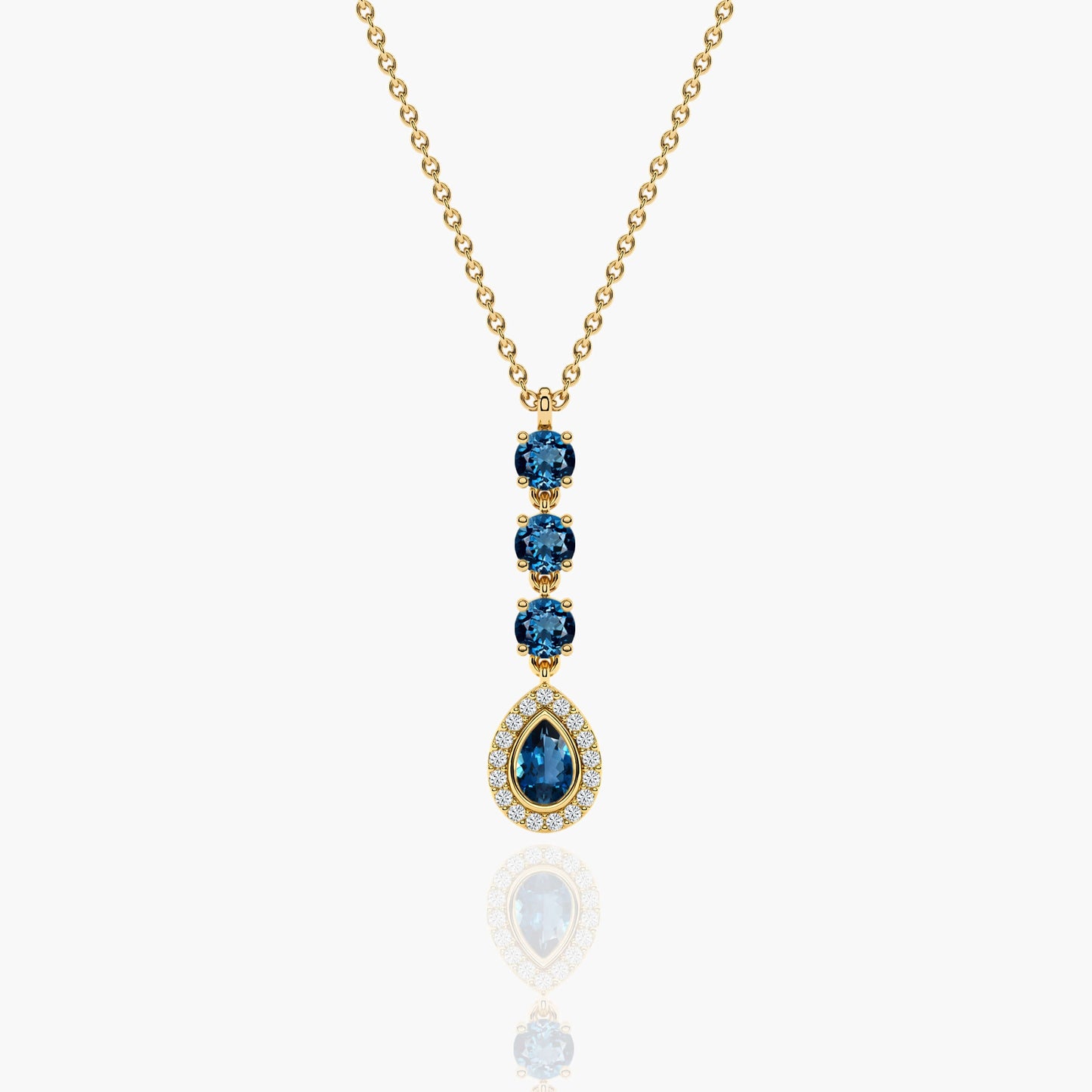 blue topaz pear necklace
