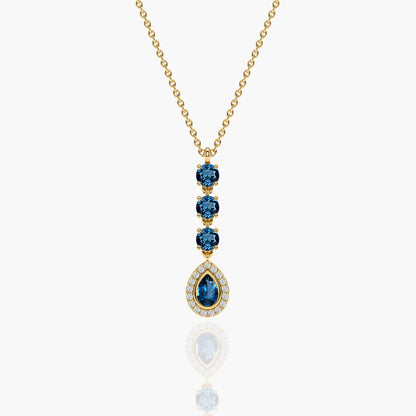 blue topaz pear necklace