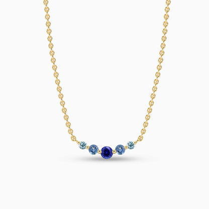 Blue diamond pendant yellow plated