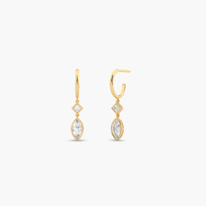 Silver diamond earrings