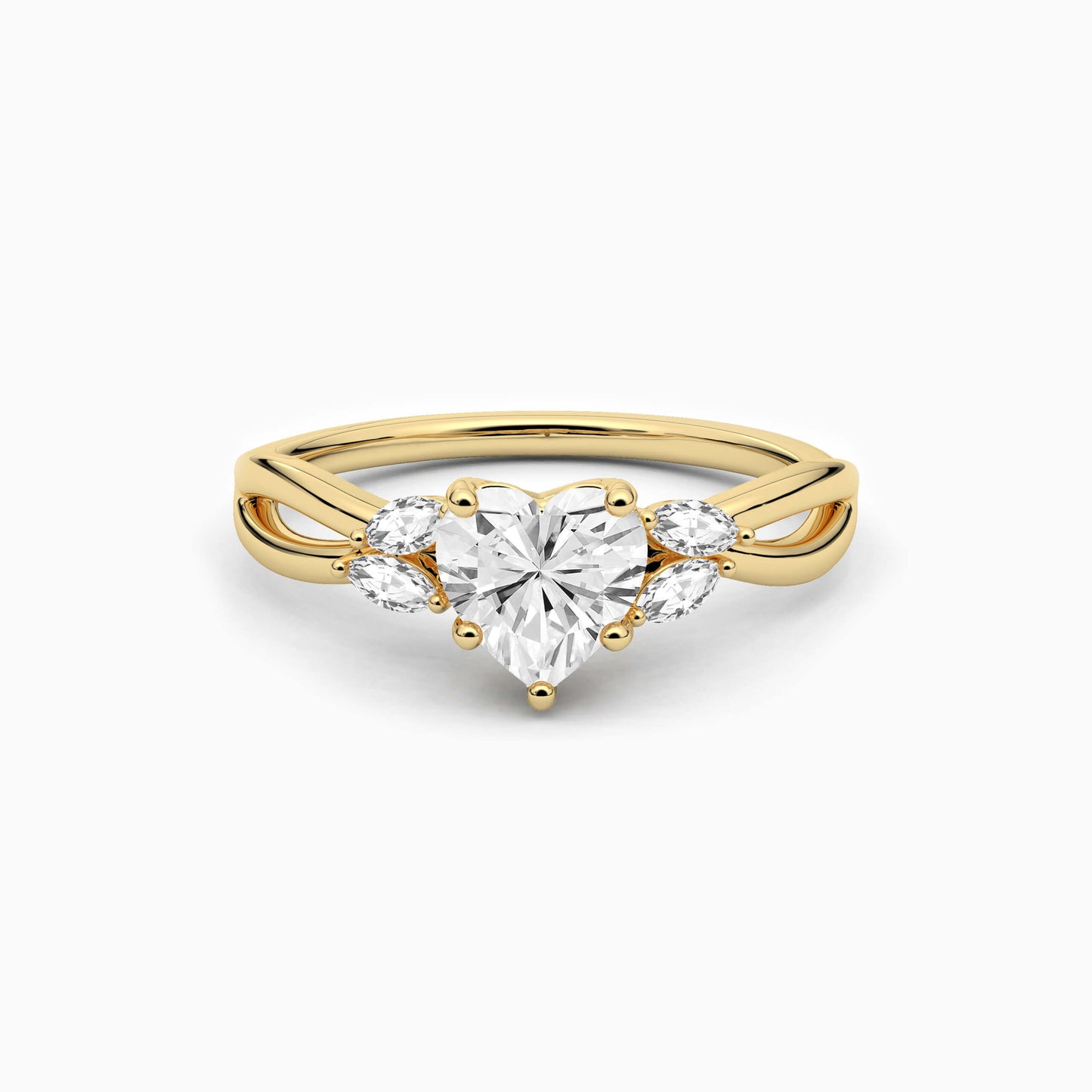 Silver heart rings for women