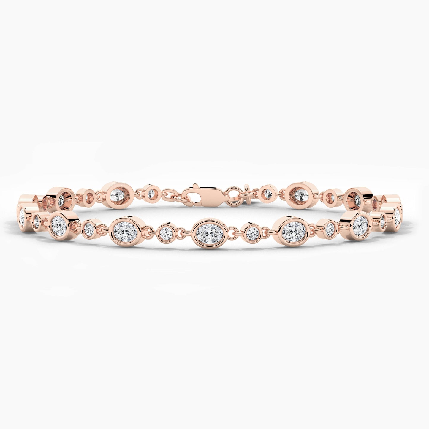 Two rose gold diamond eternity bracelet
