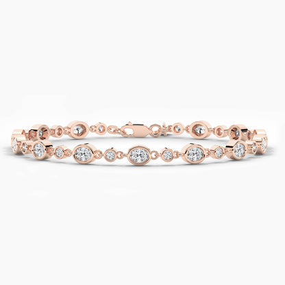Two rose gold diamond eternity bracelet