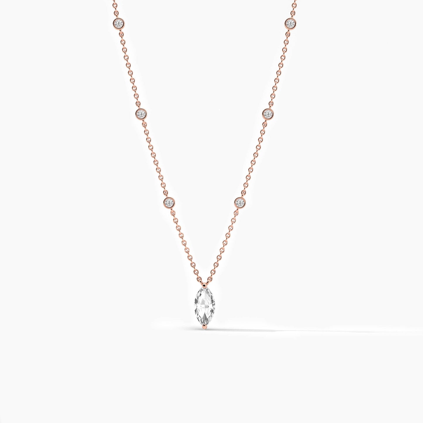 Marquise cut station necklace