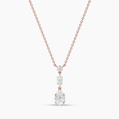 Rose gold plated  necklace with a diamond pendant 