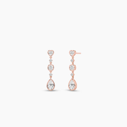 diamond dangle earrings rose gold​