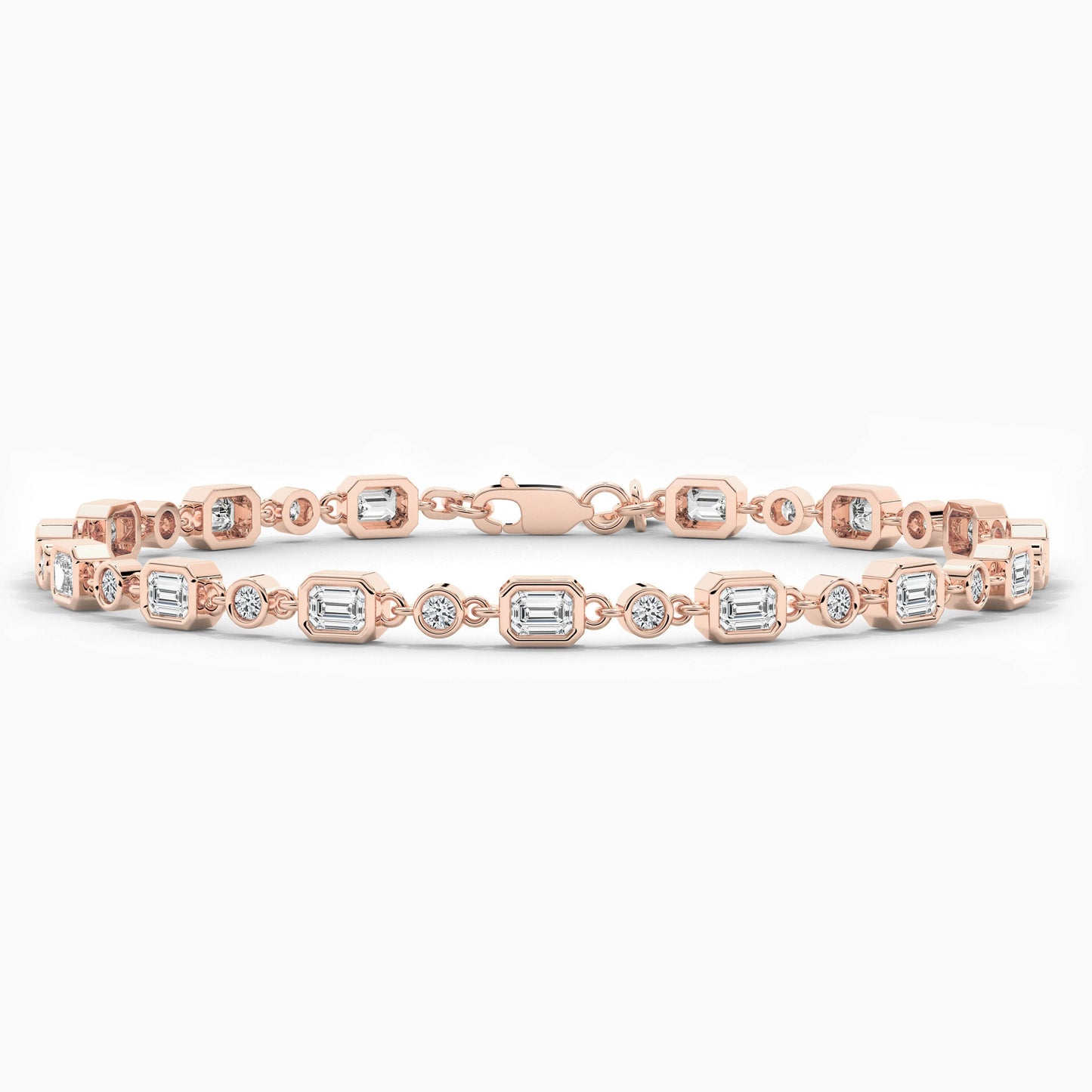 emerald diamond bezel tennis bracelet