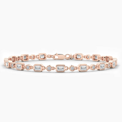 emerald diamond bezel tennis bracelet