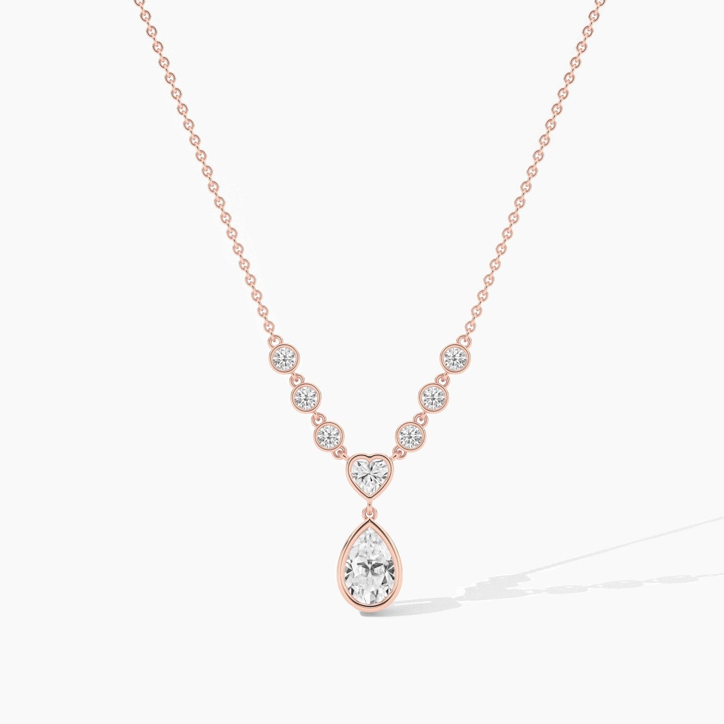 rose gold small diamond necklace