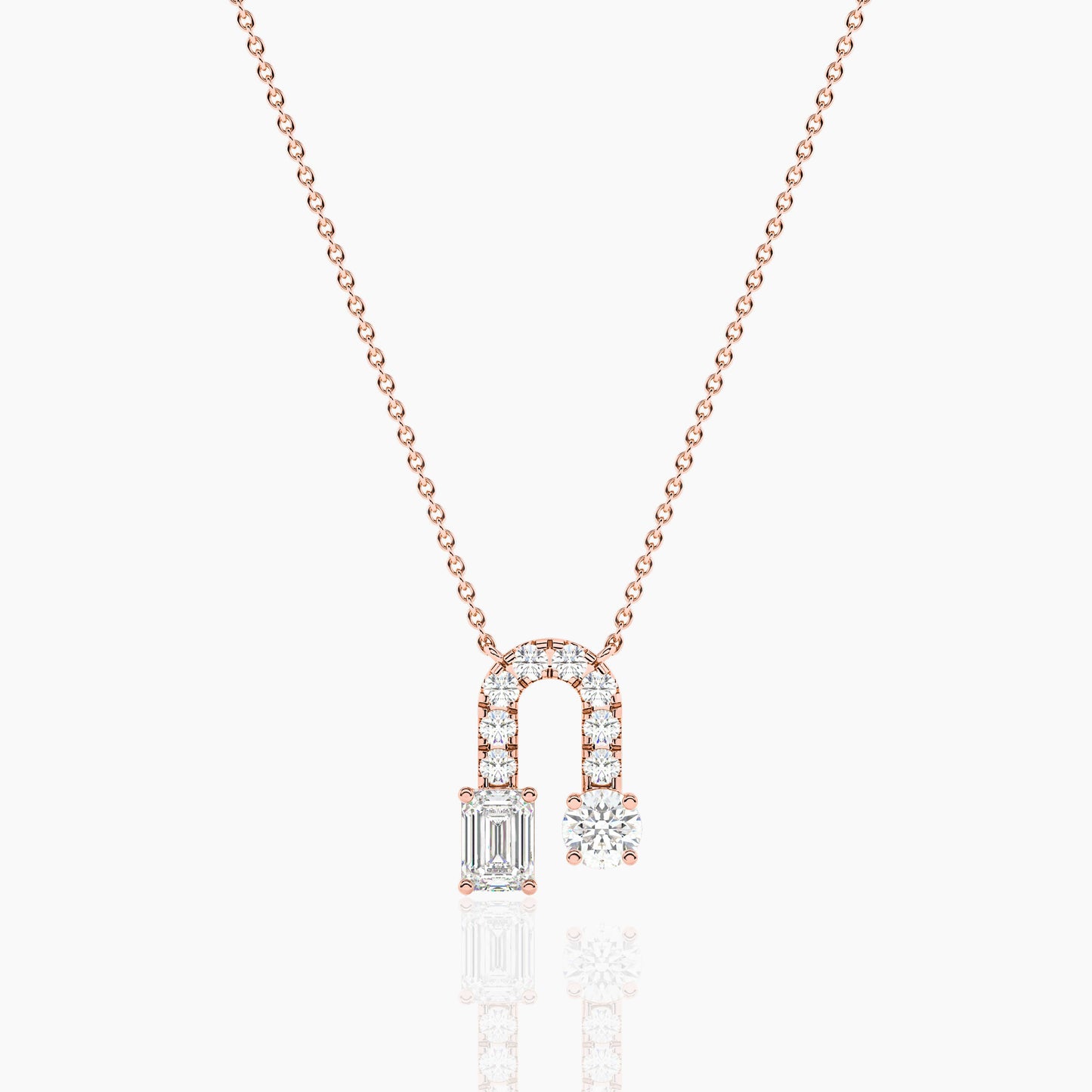 two diamond pendants rose gold