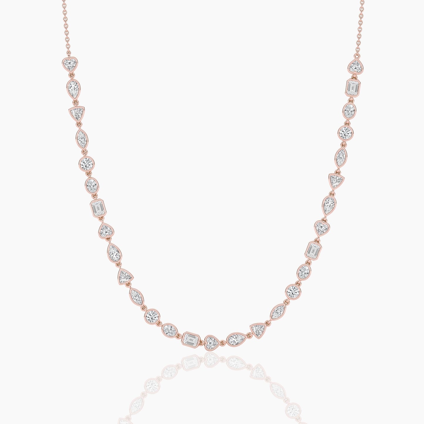 rose gold plated diamond necklace