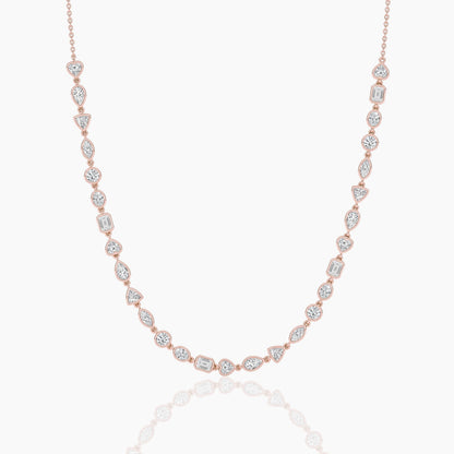 rose gold plated diamond necklace