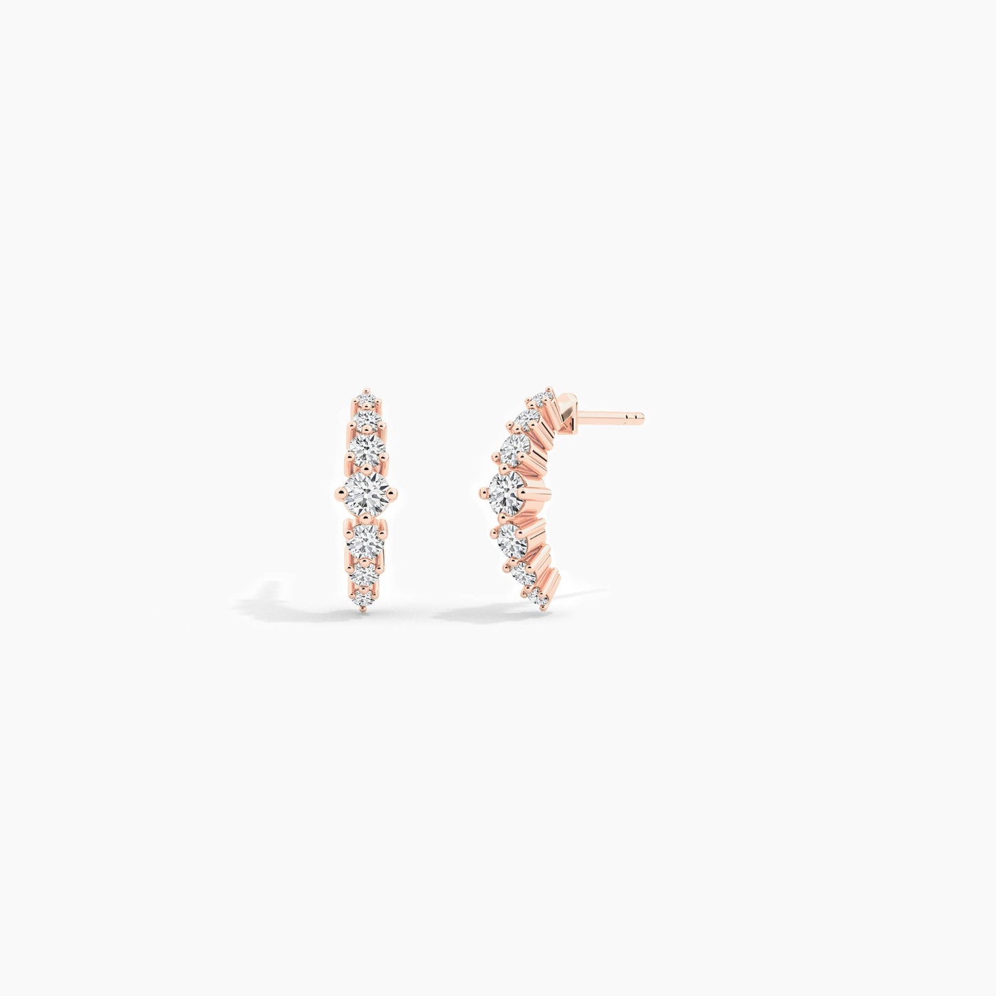 rose gold diamond earrings