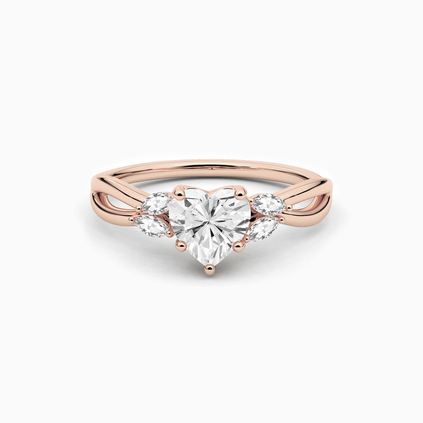 Silver heart rings for women