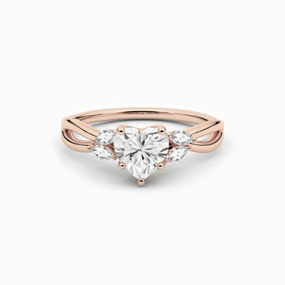 Silver heart rings for women