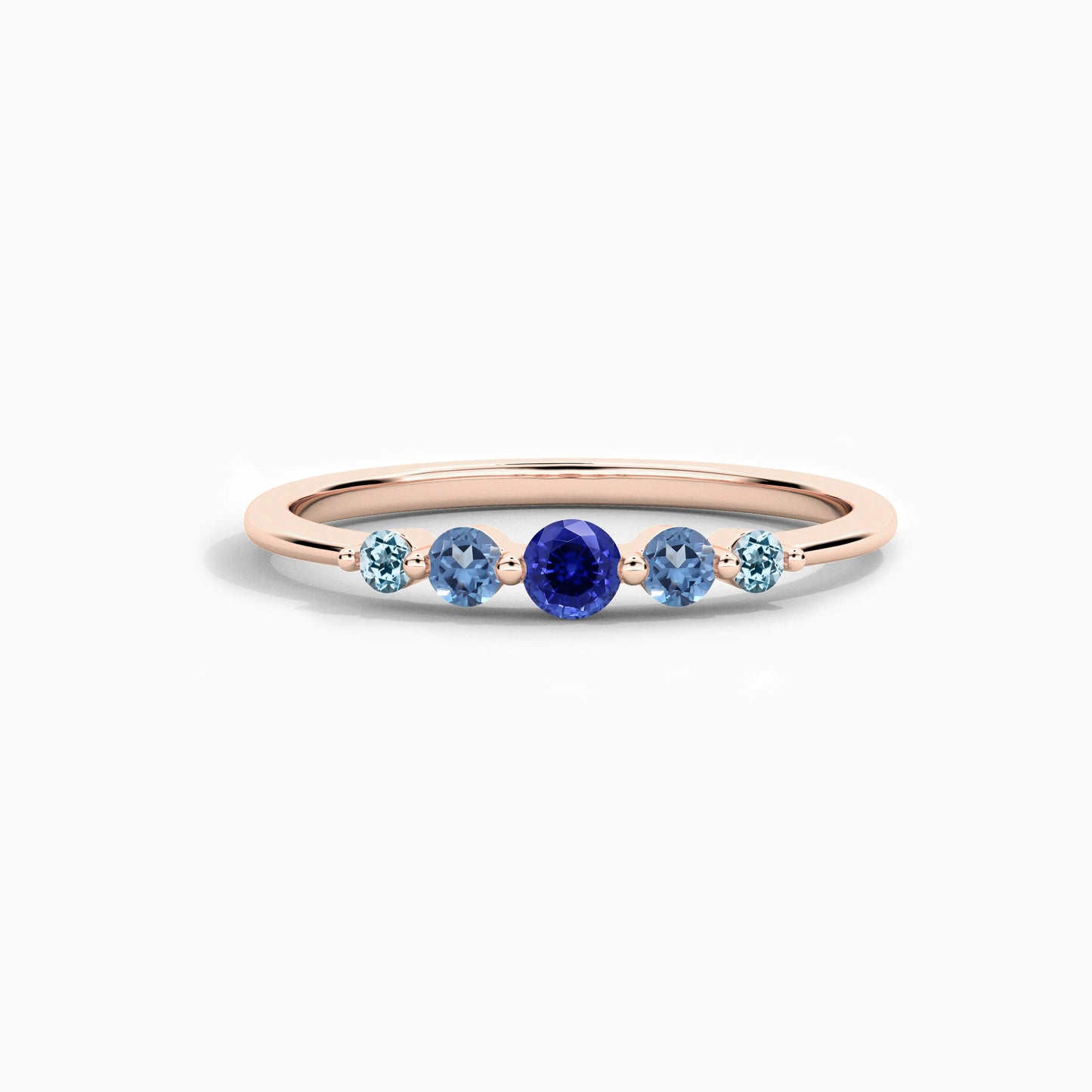sky blue and blue diamond ring