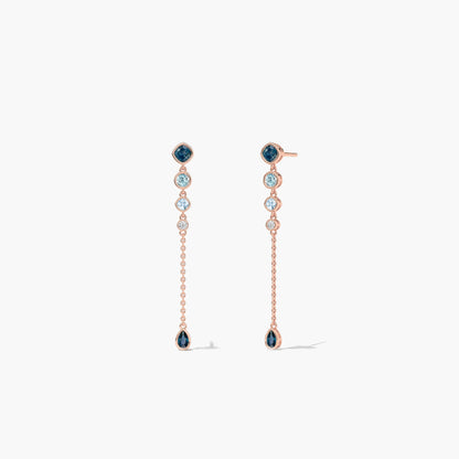silver and gemstone earrings rose gold