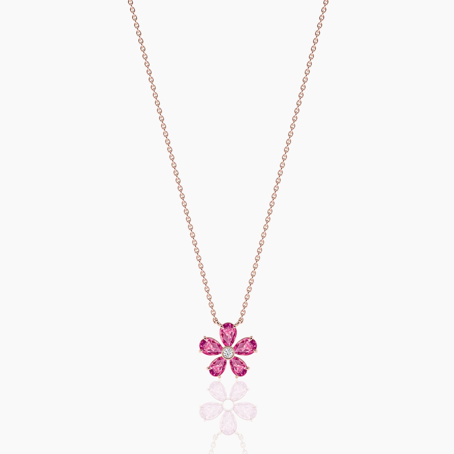 Pink Diamond Flower Necklace