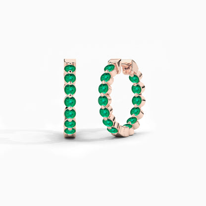 hoop earrings in rose gold plated