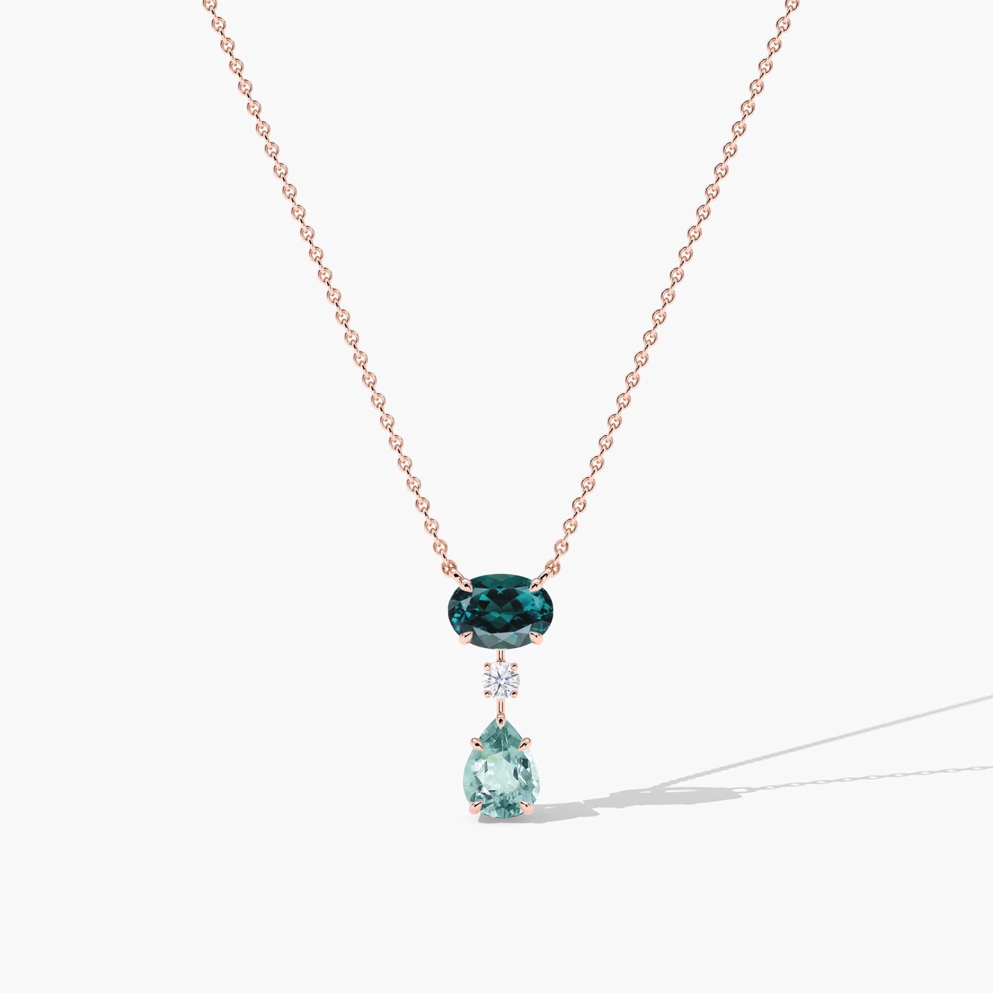 paraiba and green-blue tourmaline necklace