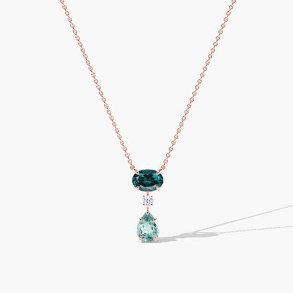 paraiba and green-blue tourmaline necklace