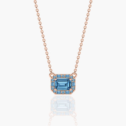 silver pendant blue stonerose gold plated