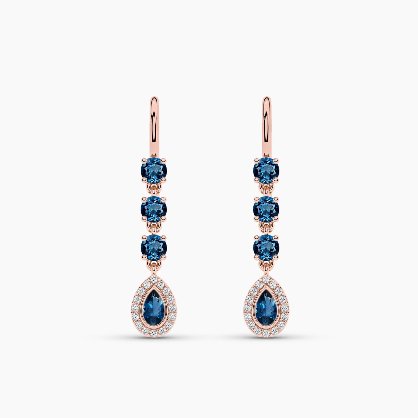 blue american diamond earrings