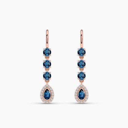 blue american diamond earrings