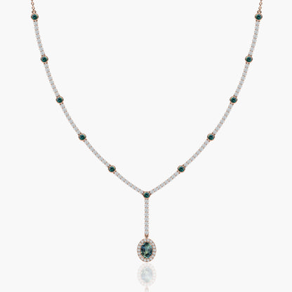 blue diamond necklace for women rose gold plated
