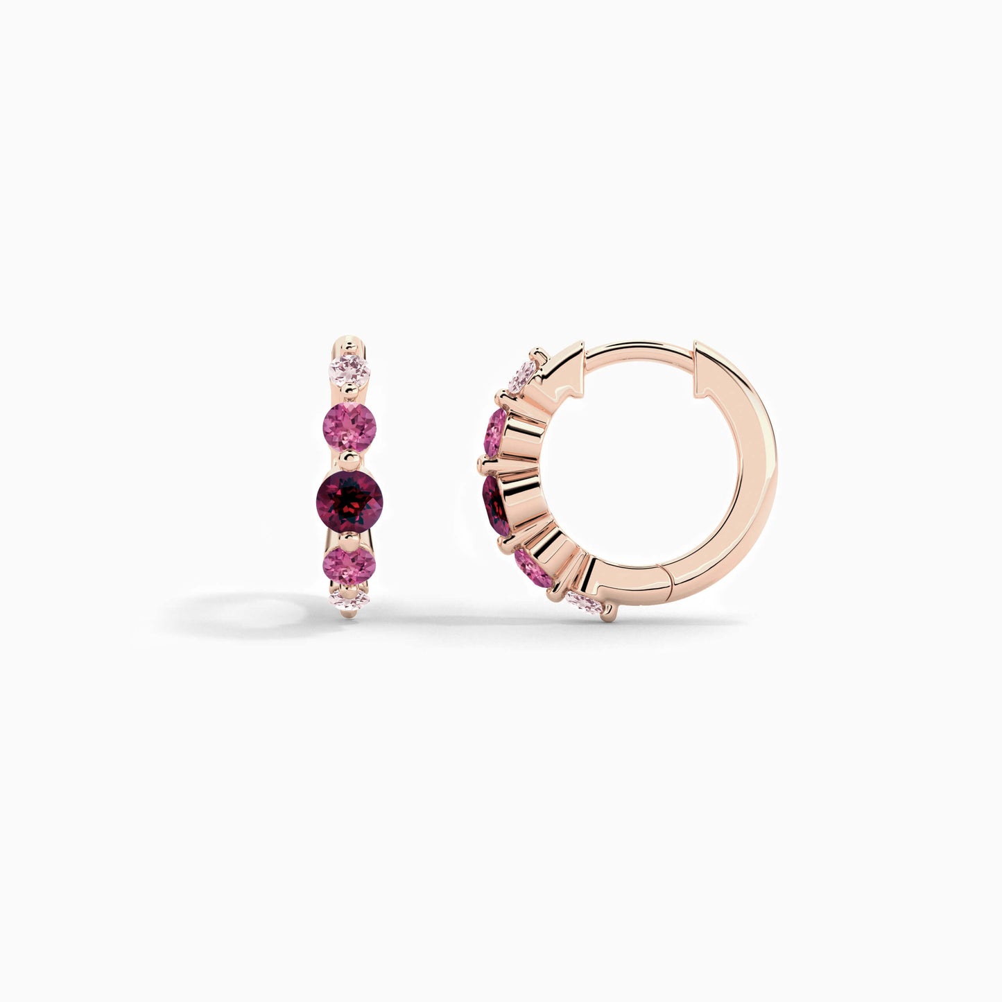 silver pink earrings