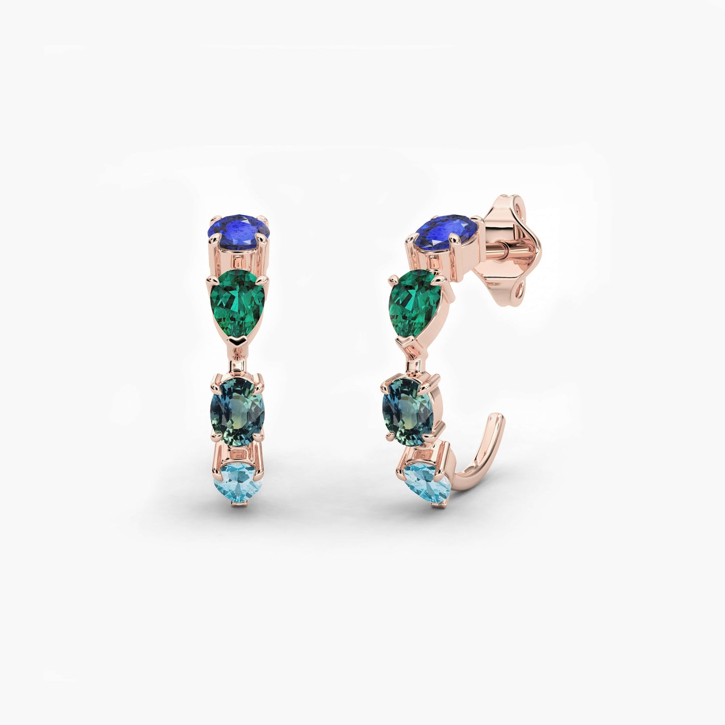 gemstone hoop earrings