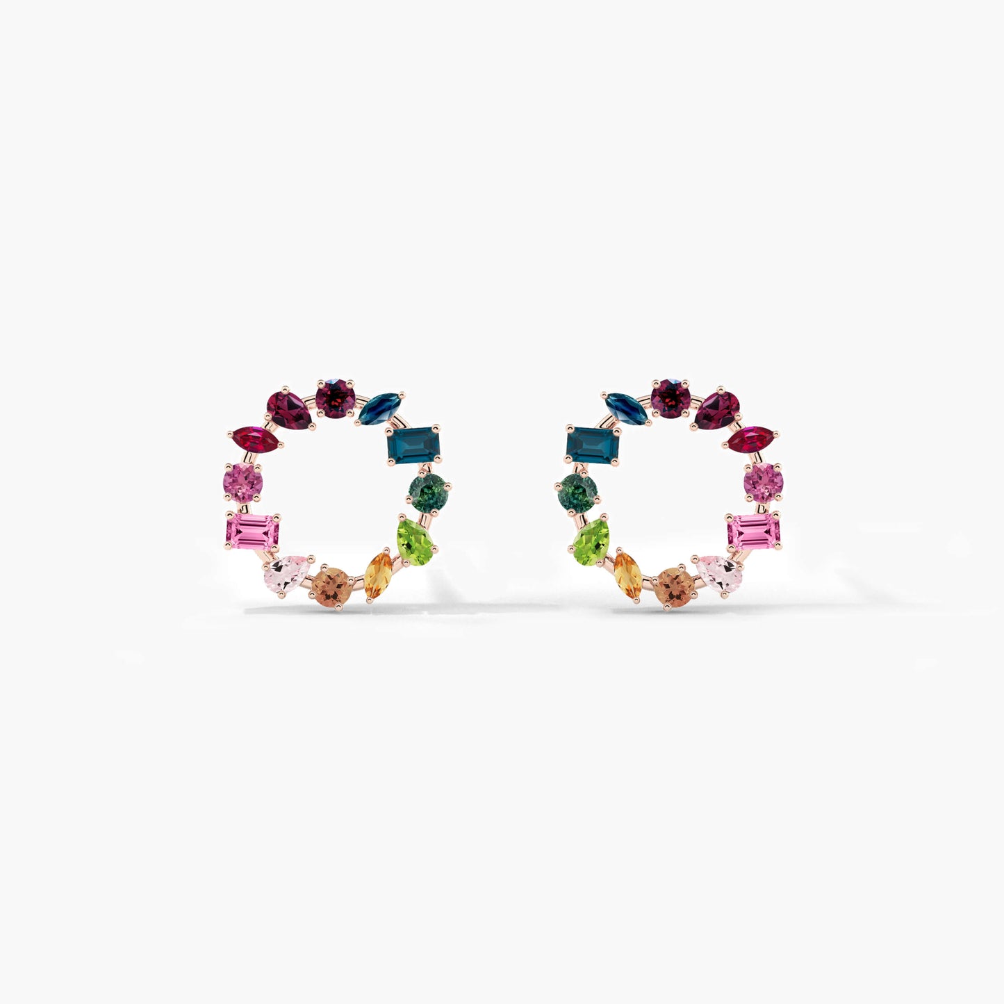 Open circle diamond earrings