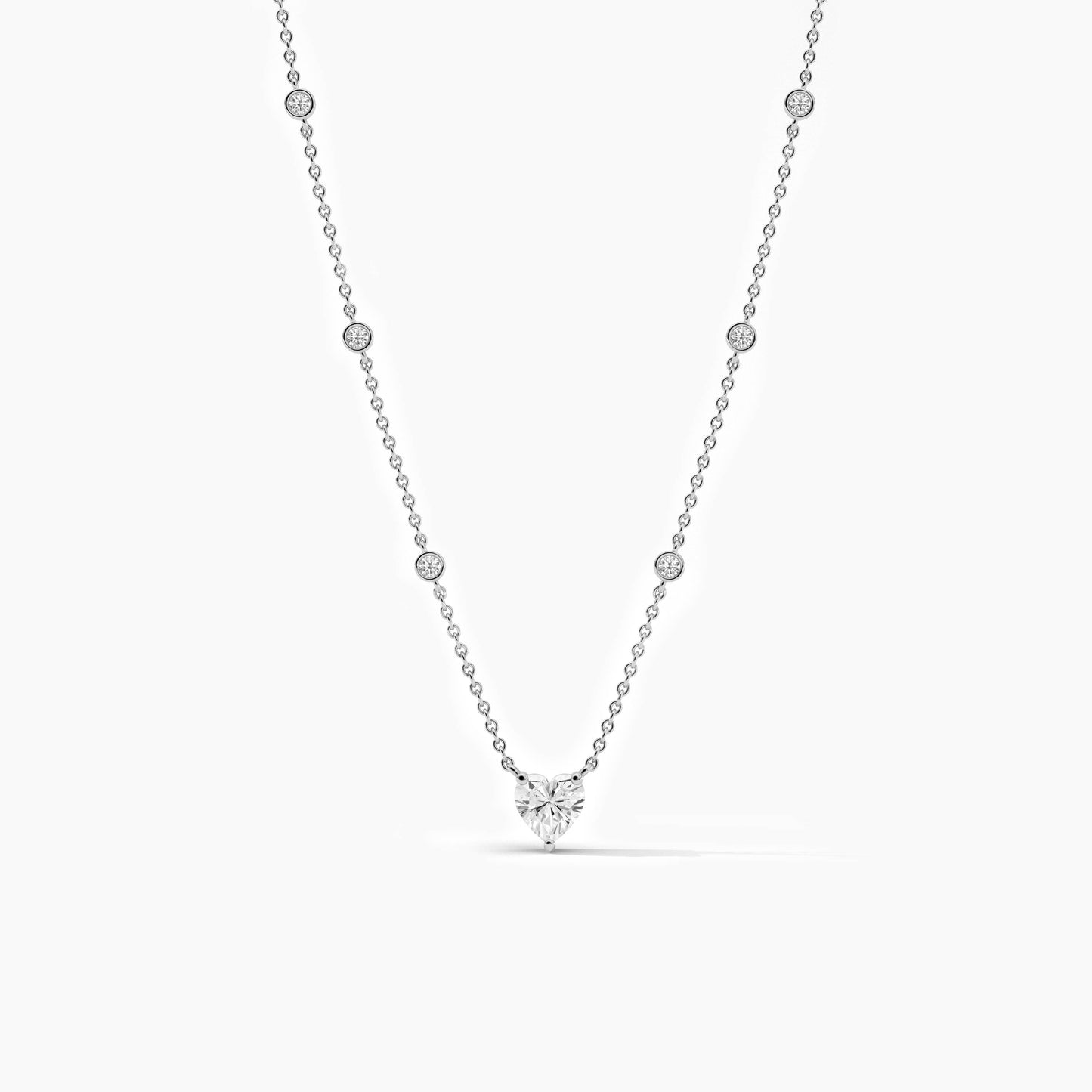 heart shape simple diamond necklace