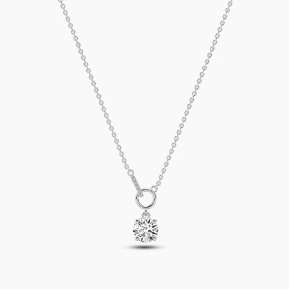 Modern Solitaire American Diamond Pendant Necklace