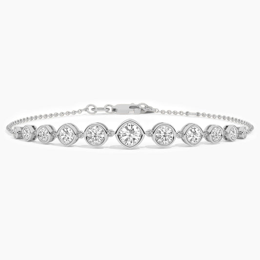 Diamond Sterling Silver Bracelet