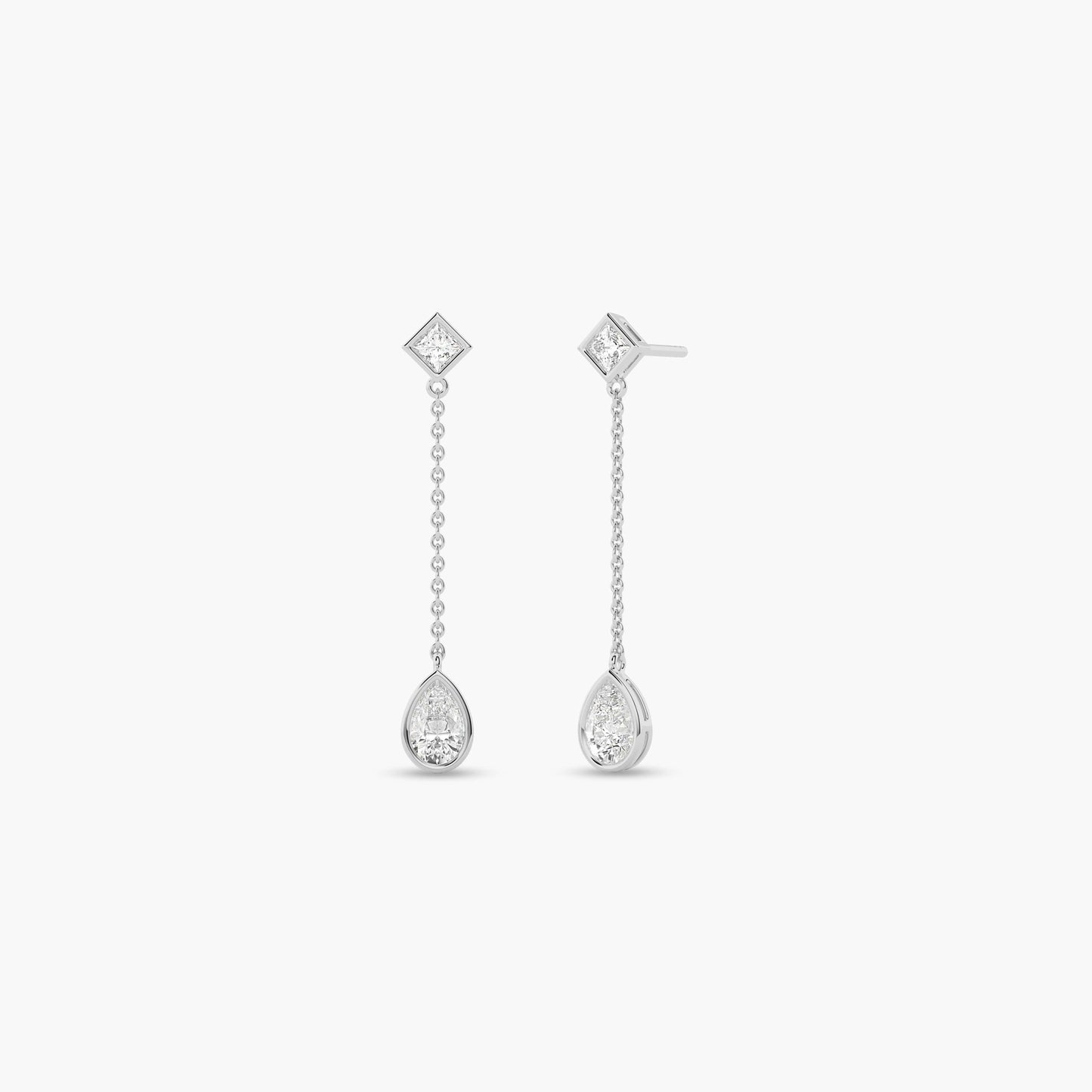 Princess diamond drop earrings