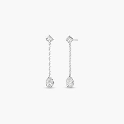 Princess diamond drop earrings