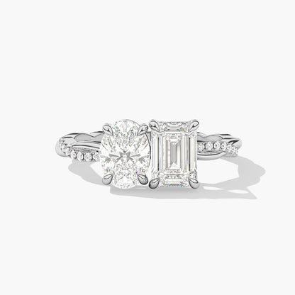 silver and diamond ring